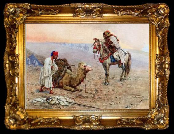 framed  unknow artist Arab or Arabic people and life. Orientalism oil paintings  402, ta009-2